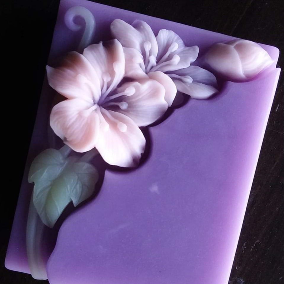 Pretty Floral Soap Mold Rectan - مراجعة Soap Making Cold Process وسعره