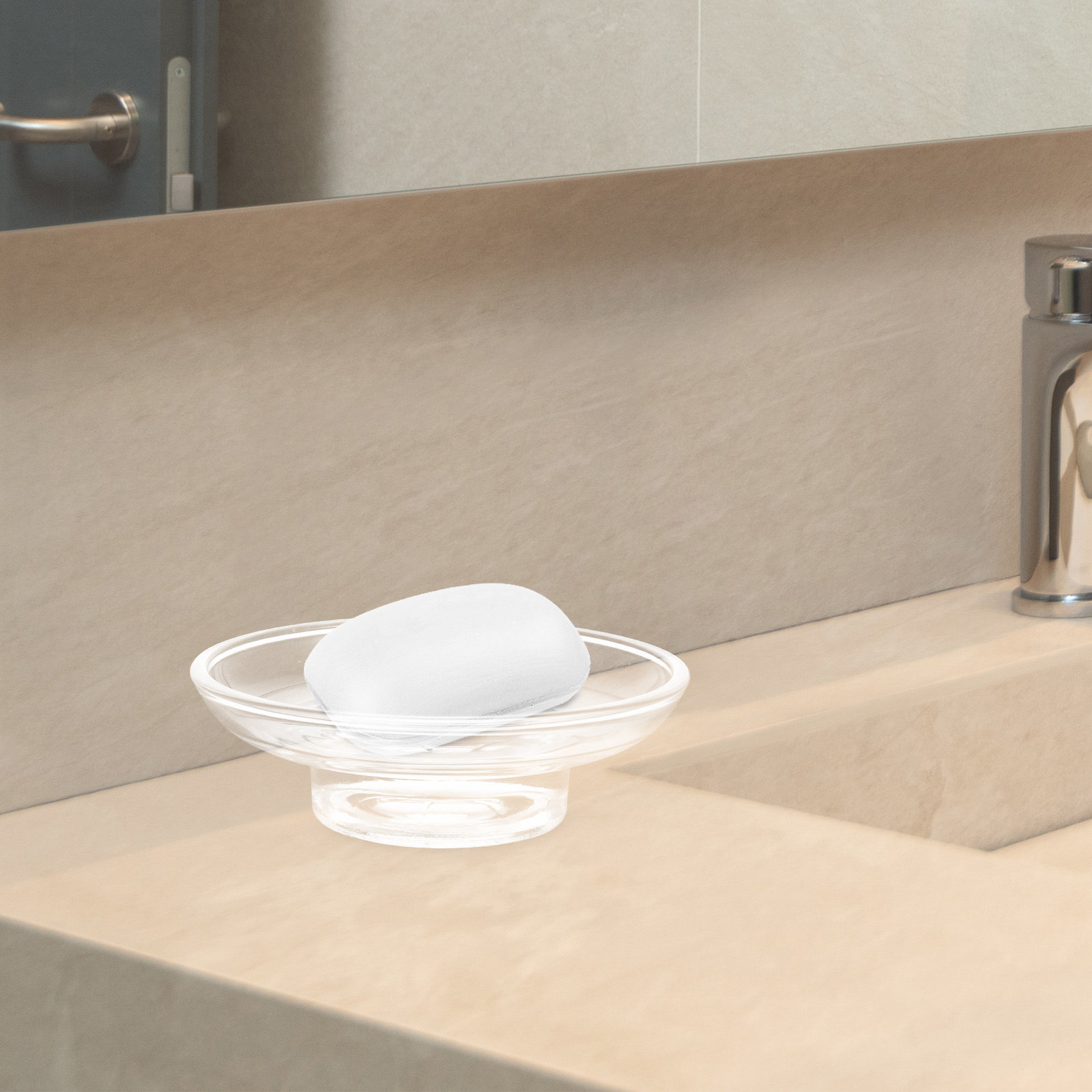 2Pcs Glass Soap Dish Transpare - مراجعة Soap Dish Draining وسعره