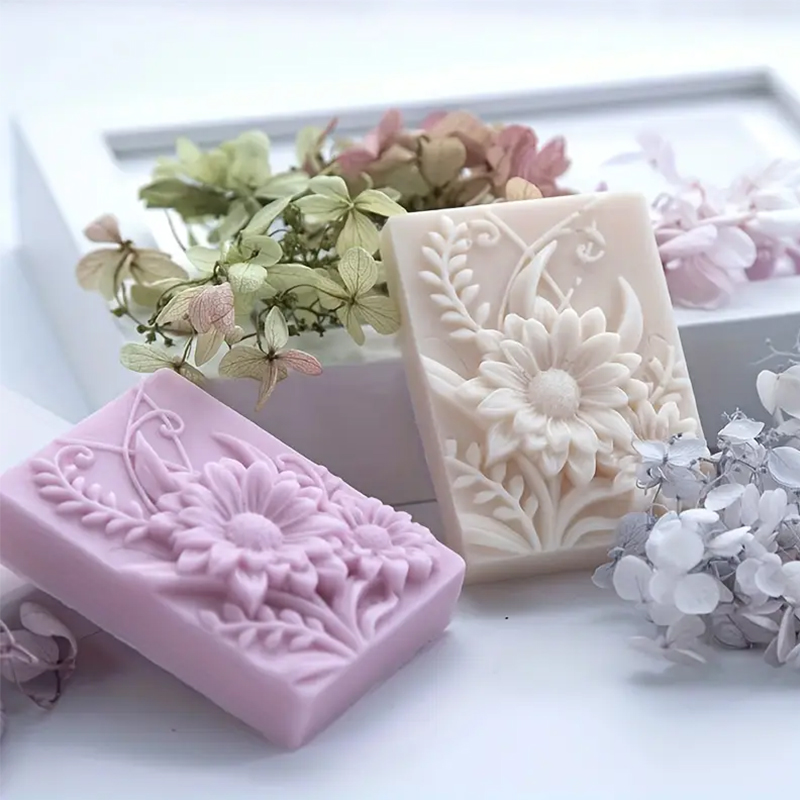 3D Flower Square Soap Silicone - مراجعة Soap Making Additives وسعره