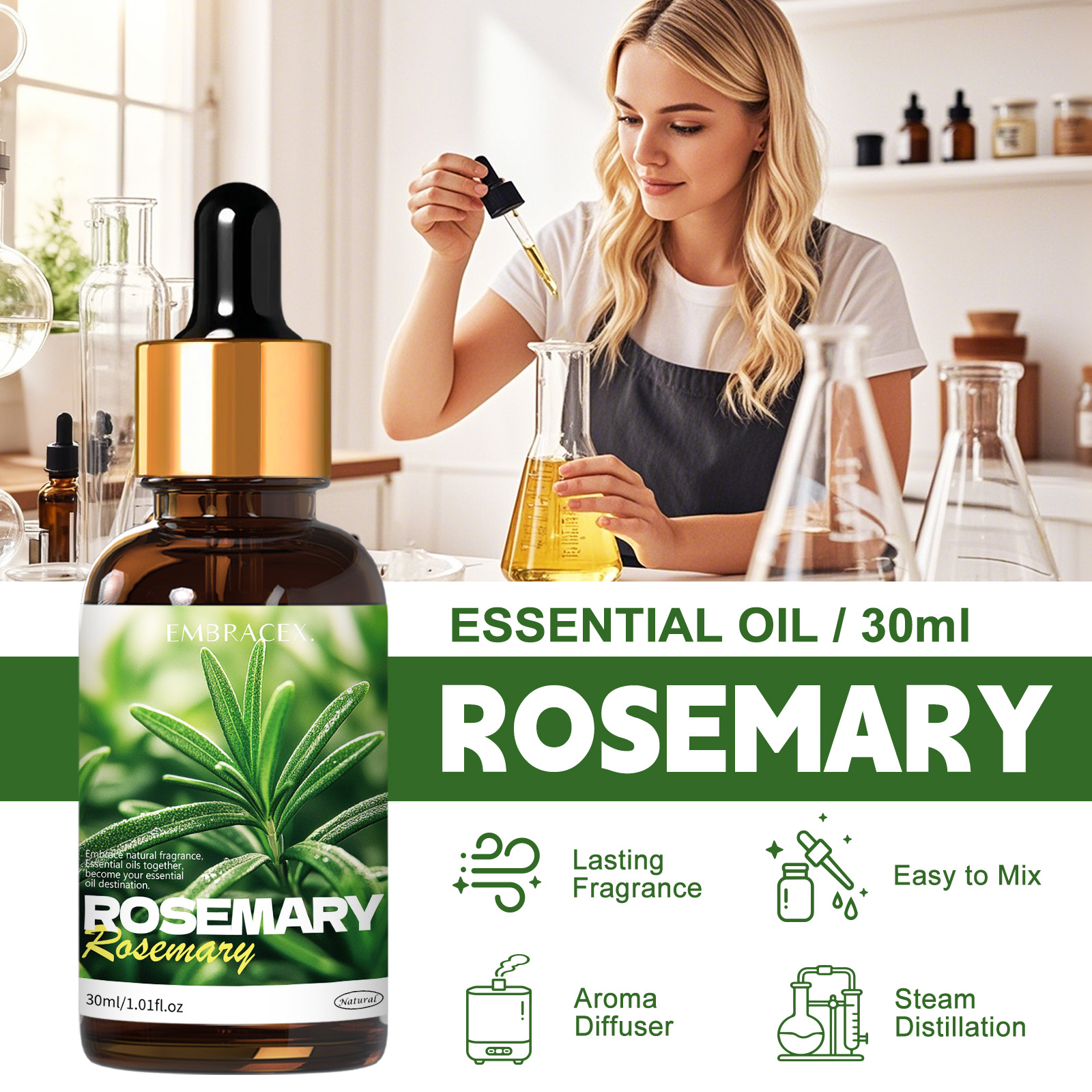30ml Rosemary Natural Plant Es - مراجعة Soap Making Friend وسعره
