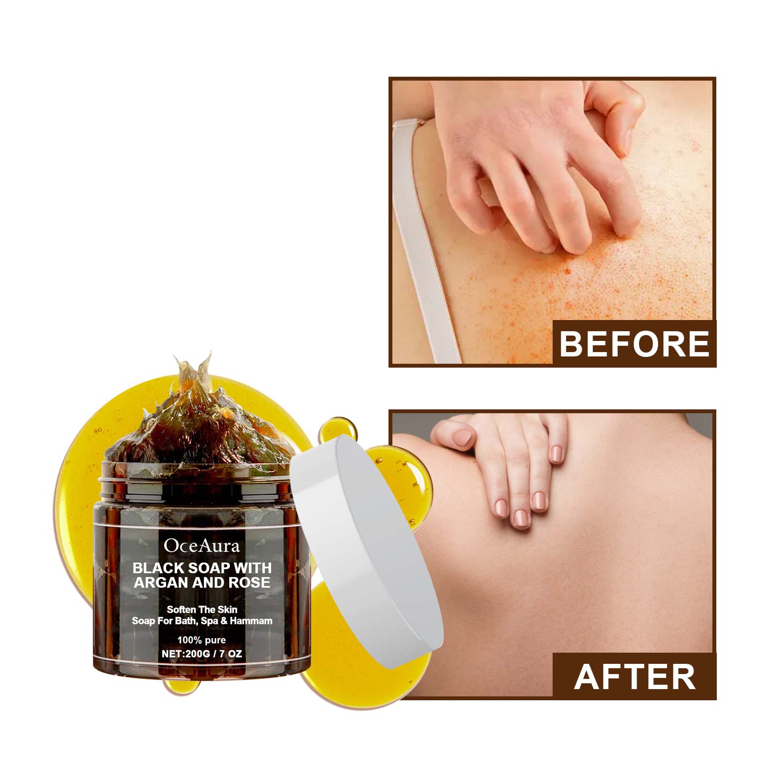 OCEAURA Black Soap With Argan  - مراجعة Castor Oil Soap وسعره