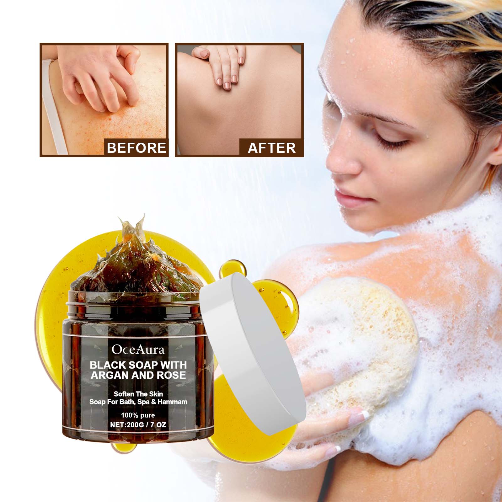 OCEAURA Black Soap With Argan  - مراجعة Castor Oil Soap وسعره