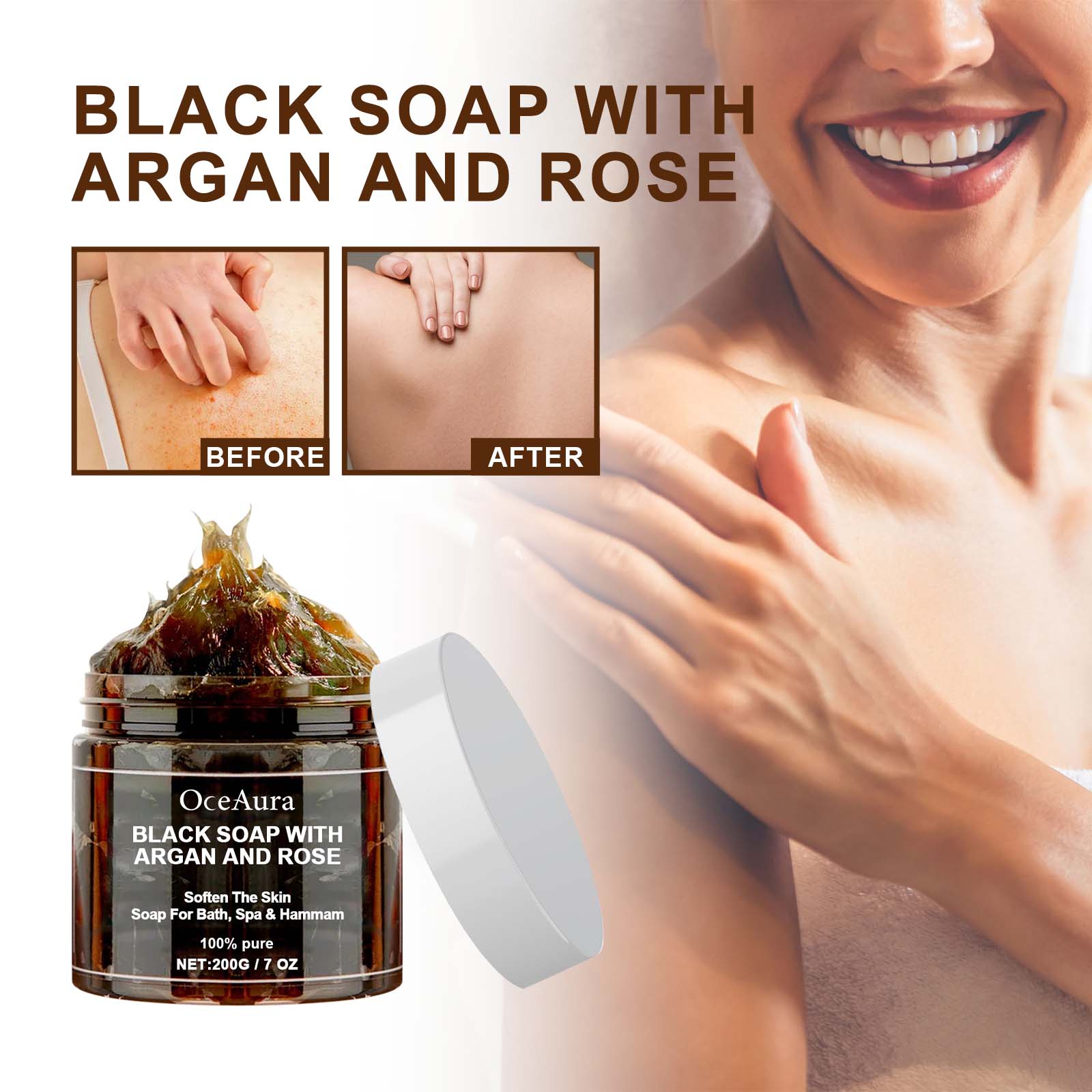 OCEAURA Black Soap With Argan  - مراجعة Castor Oil Soap وسعره